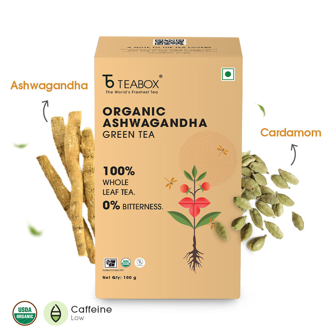 Premium Organic Loose Leaf Green Tea 2024 Harvest Teabox   Green Tea Carousel Image 01 ASHWAGANDHA NEW 