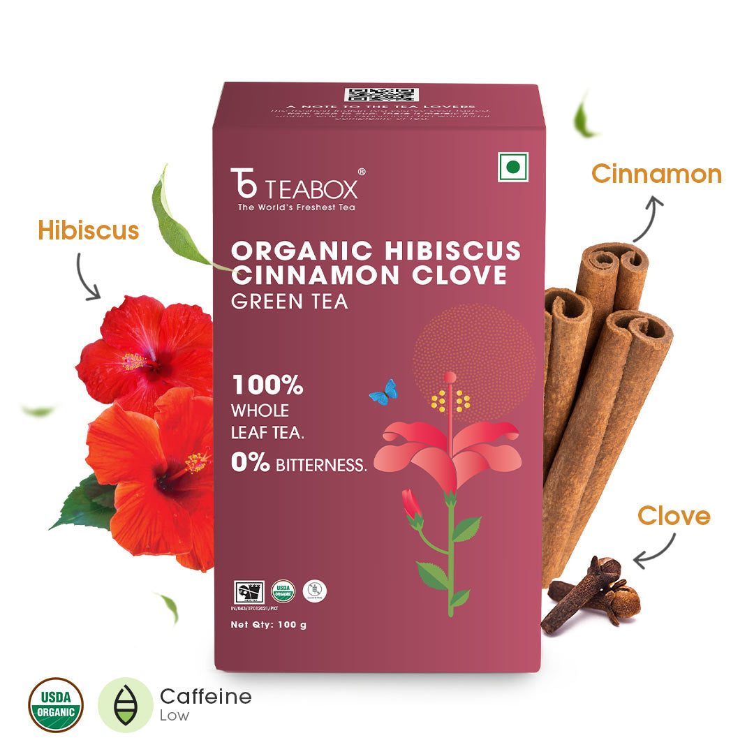 Premium Organic Loose Leaf Green Tea 2024 Harvest Teabox   Green Tea Carousel Image 01 HIBISCUS CINNAMON GREEN TEA NEW 