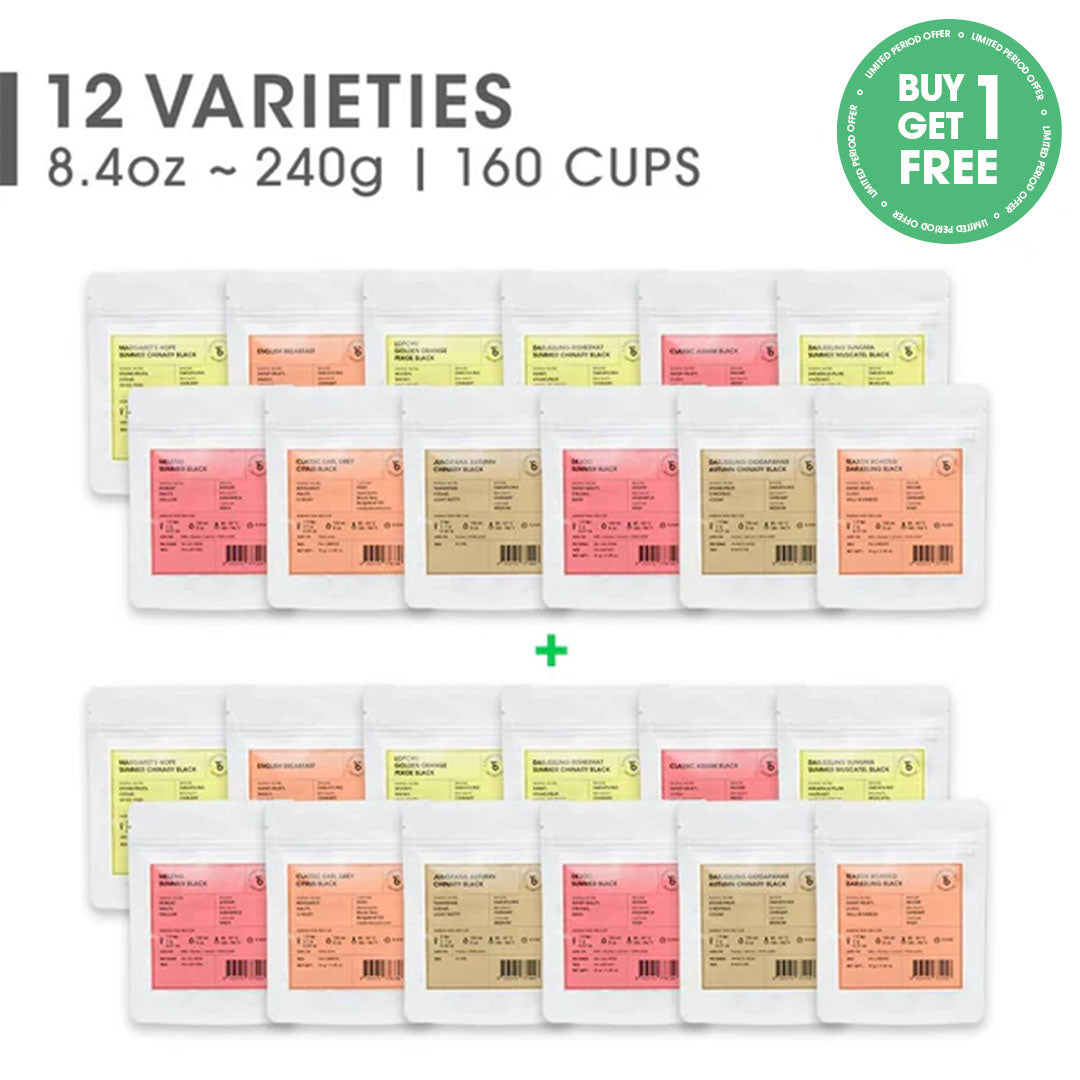 Indian Whole Leaf Tea Trial Pack (Buy 12 Teas Get 12 Teas Free)