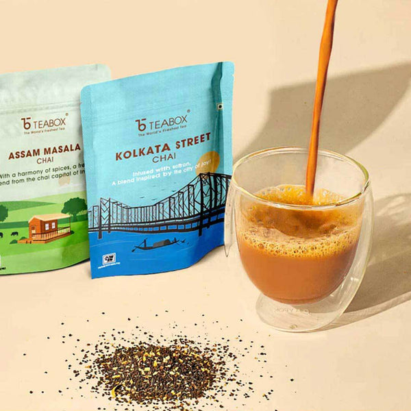 Authentic Indian Chai Complete Trial Pack (Free Valencia Glass Teacup & Ideal Teaspoon) -