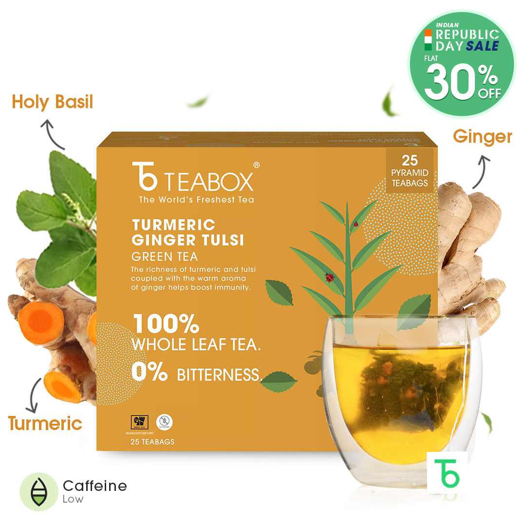 Turmeric Ginger Tulsi Green (Teabags)