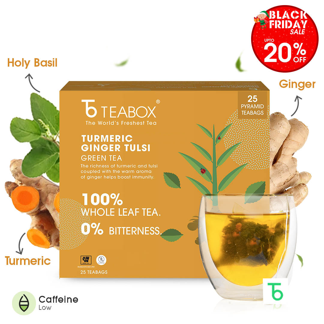 Turmeric Ginger Tulsi Green (Teabags)