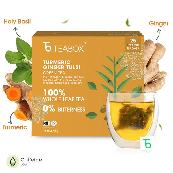 Turmeric Ginger Tulsi Green (Teabags)