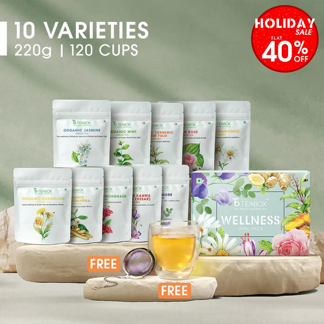 Wellness Trial Pack (Free Valencia Glass Teacup & Elegant Ball Infuser)